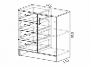 Комод К800-1Д ЛДСП белый в Орске - orsk.magazinmebel.ru | фото - изображение 2