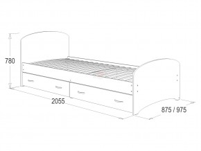 Кровать-6 одинарная с 2-мя ящиками 900*2000 млечный дуб в Орске - orsk.magazinmebel.ru | фото - изображение 2