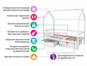 Кровать-домик Svogen с ящиками и бортиком белый в Орске - orsk.magazinmebel.ru | фото - изображение 7