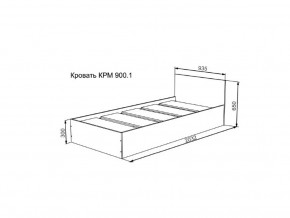 Кровать Мори КРМ 900.1 графит в Орске - orsk.magazinmebel.ru | фото - изображение 2