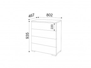 М05 (ручка брусок) Комод (4 ящика) в Орске - orsk.magazinmebel.ru | фото