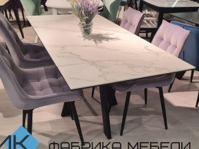 Стол SKM 120 керамика белый мрамор/подстолье черное в Орске - orsk.magazinmebel.ru | фото - изображение 2